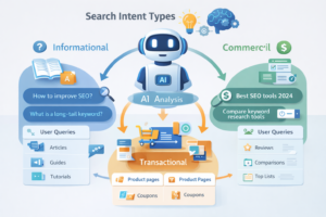 AI analyzing user search intent for SEO optimization