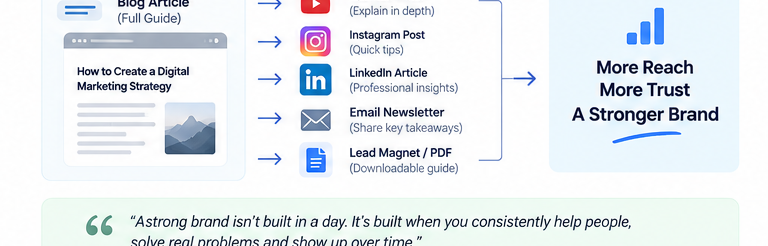 Content repurposing strategy from blog to YouTube Instagram LinkedIn email and lead magnet